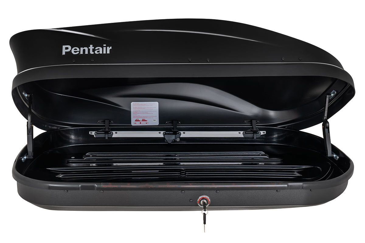 картинка Бокс автомобильный на крышу Pentair PYTHON 360L черный глянец, двусторонний