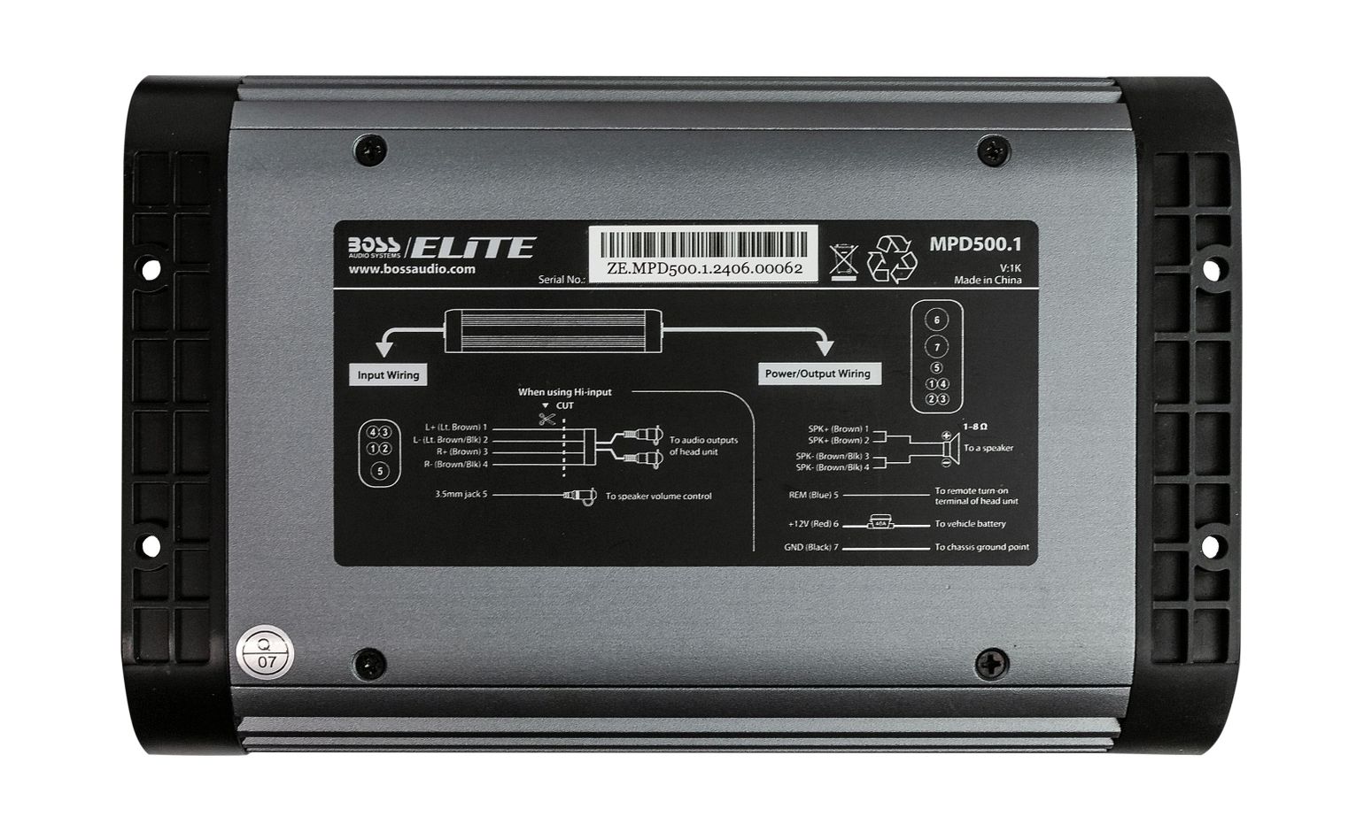 Морской усилитель BOSS MPD500.1, (1 канал, 500W)