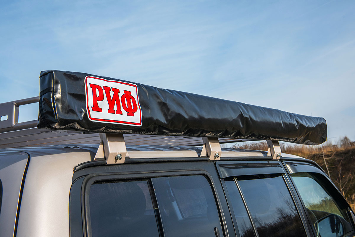 картинка Маркиза автомобильная РИФ веерная, безопорная 2х2,3 м (правая)