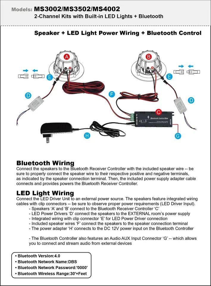 картинка Потолочный светильник с динамиком и усилителем, Bluetooth