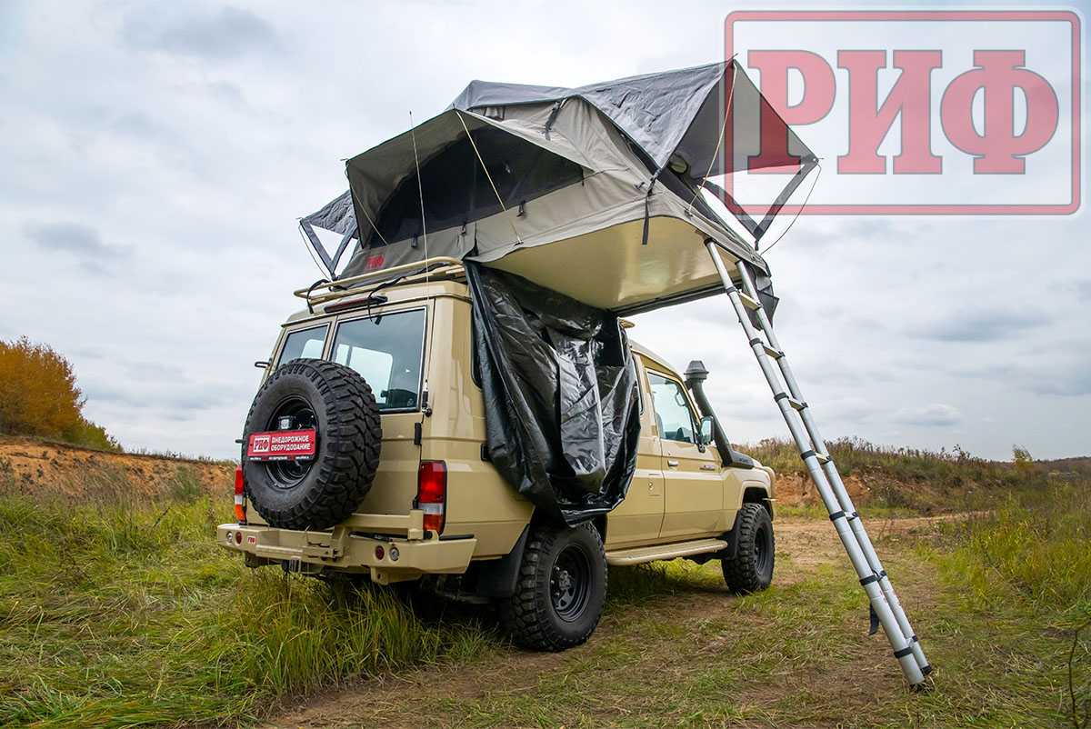 картинка Палатка на крышу автомобиля РИФ Soft RT01-140 усиленная, тент серый