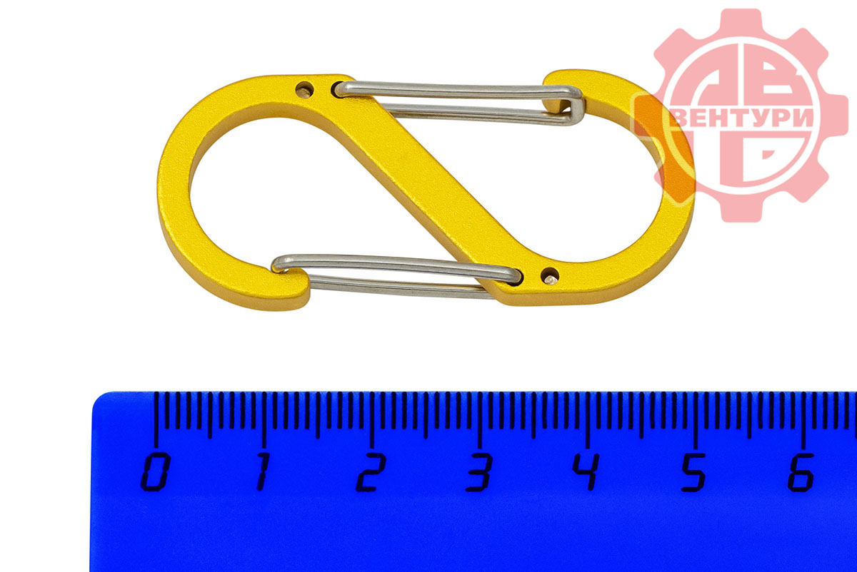картинка Карабин s-образный 50мм (yellow)