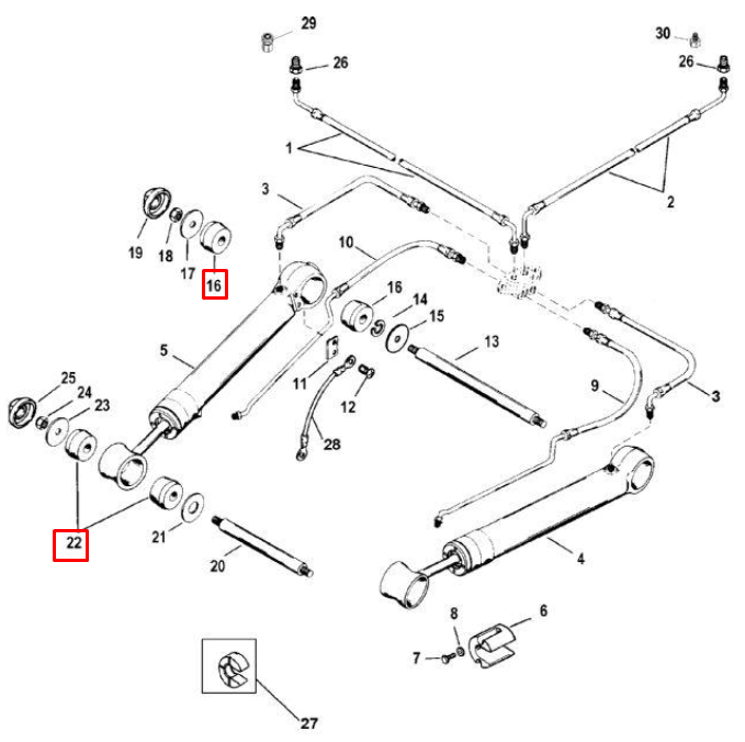 картинка Втулка гидроцилиндра резиновая MERCRUISER BRAVO (Quicksilver)