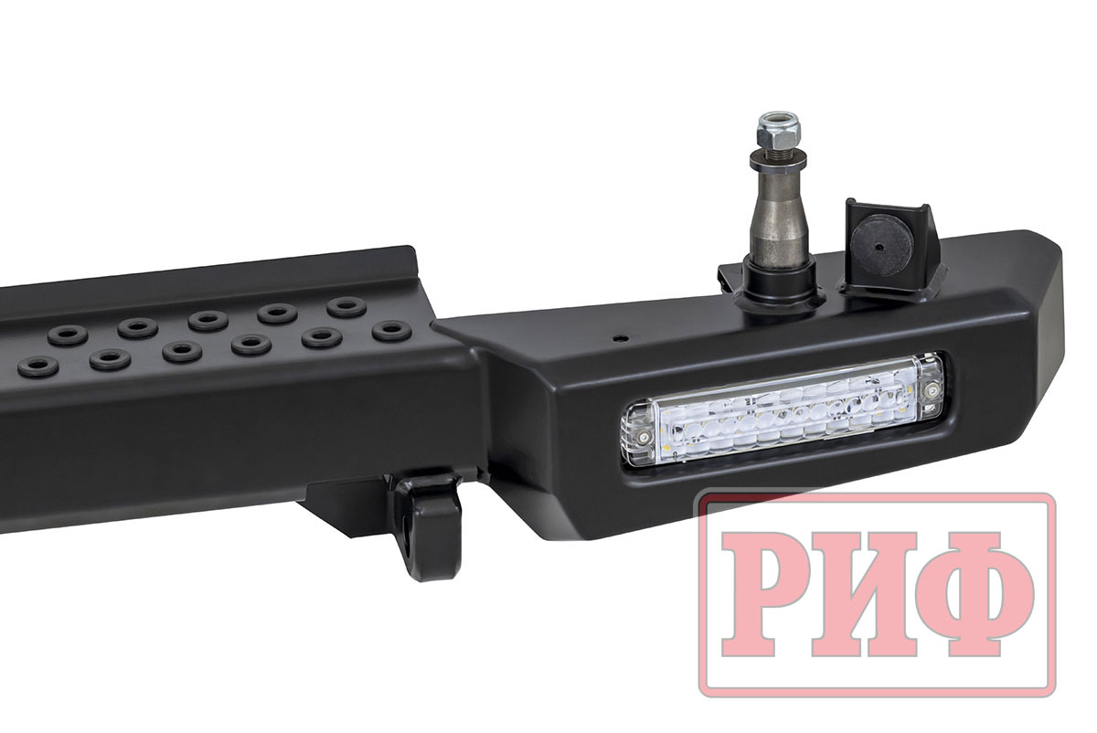 картинка Бампер задний РИФ УАЗ Хантер с фонарями, калиткой, возможностью установки фаркопа, лифт 65 мм