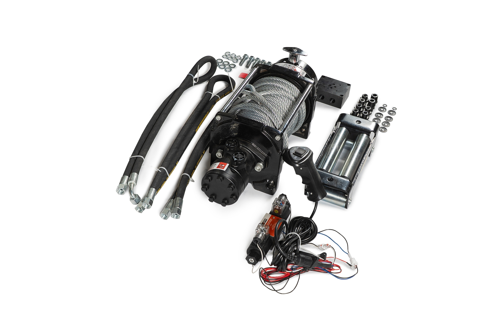 картинка Гидравлическая лебедка redBTR 15000lbs, стальной трос 12мм