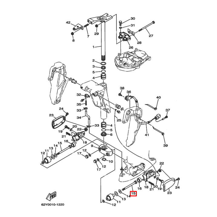 Болт демпфера нижнего Yamaha 48-90, F40-50 (Yamaha)