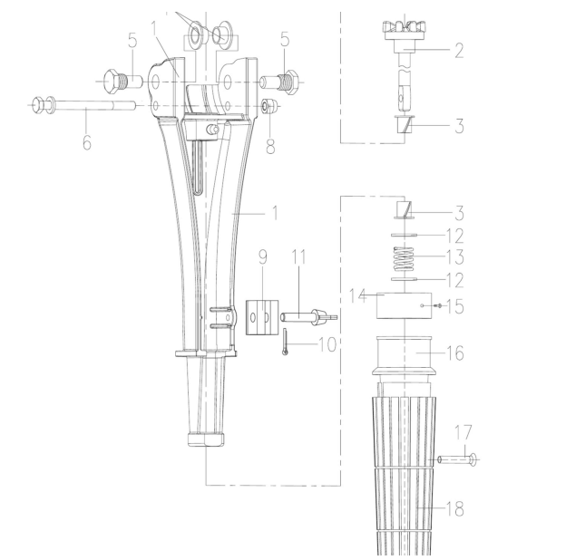 картинка Фиксатор оси румпеля HIDEA 20F (PREMARINE)