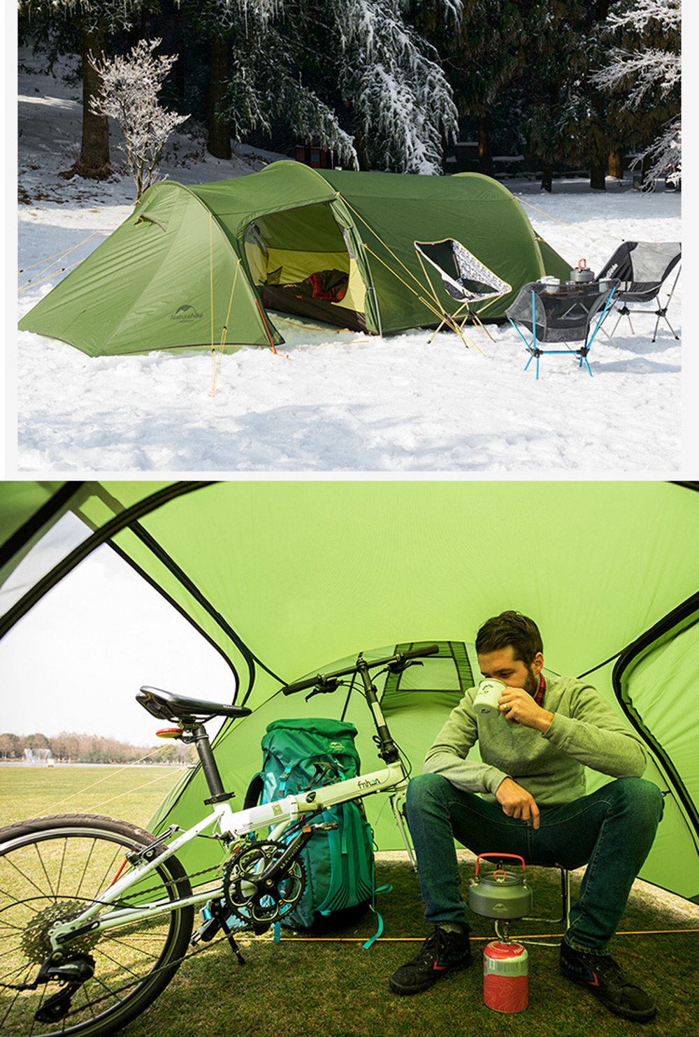 картинка Палатка 2-местная Naturehike Opalus NH17L001-L, 20D, зеленый, 6976023924781
