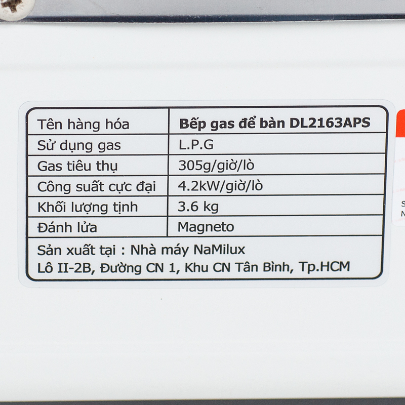 картинка Плита газовая NaMilux 2 конфорки (под бытовой баллон)