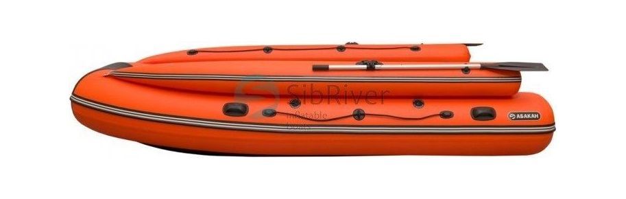 картинка Надувная лодка ПВХ Абакан 380 Jet, фальшборт, красный/черный, SibRiver