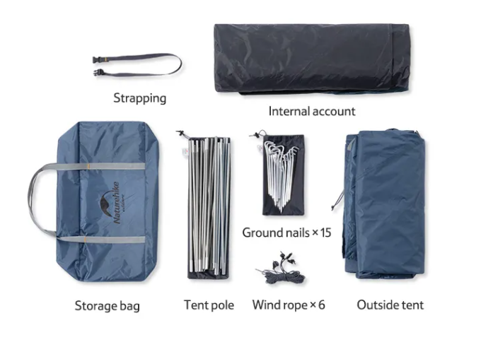 картинка Палатка Naturehike P-PLUS 4-местная, алюминиевый каркас, зеленый