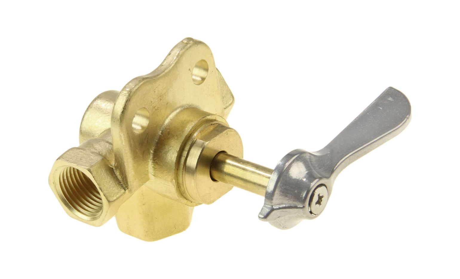 картинка Кран топливный 3-х позиционный латунный, 3/8"