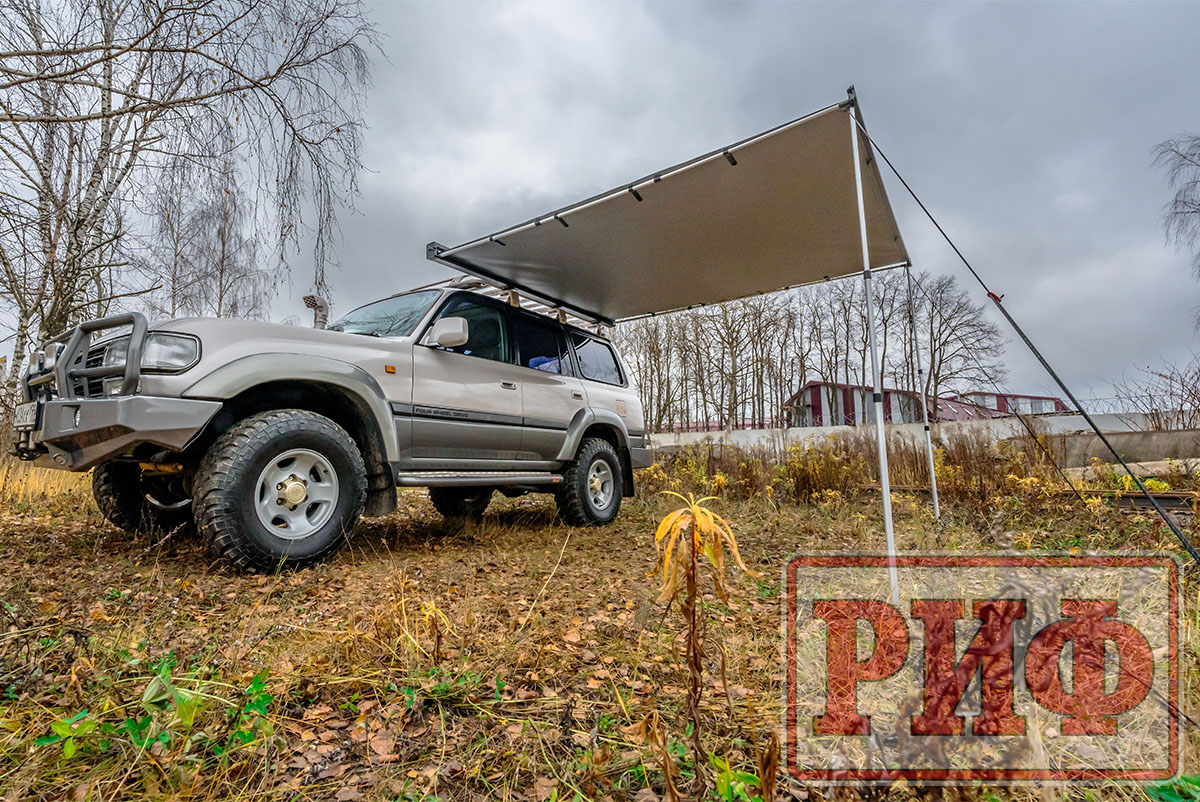 картинка Маркиза автомобильная РИФ 2,13х2,5 м полуавтомат (винил) темно-серая