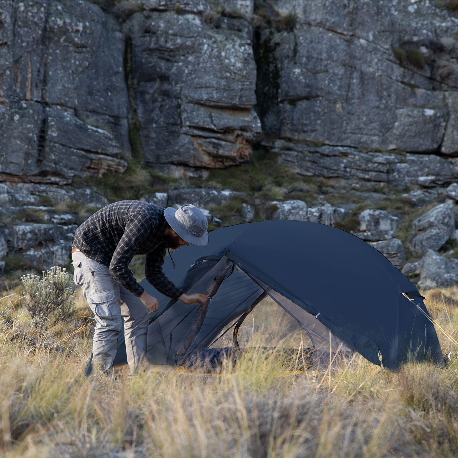 картинка Палатка Naturehike Mongar 2-местная, алюминиевый каркас, сверхлегкая, ярко-синяя