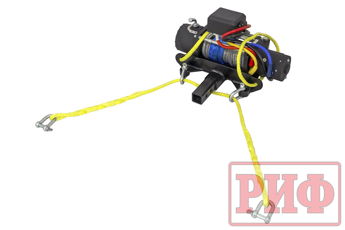 картинка Переносная лебедка РИФ 9500SR c квадратом для фаркопа, синтетика (облегченная)