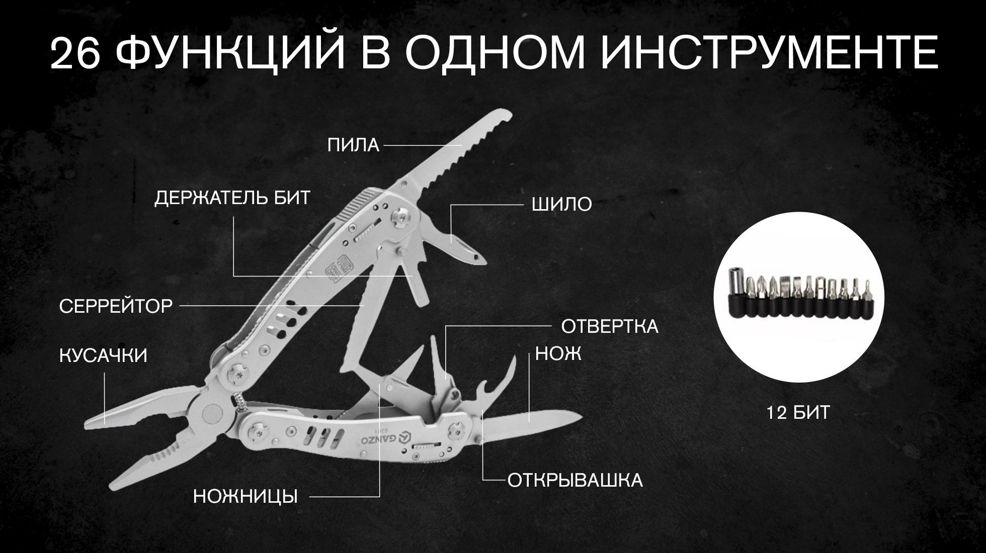 картинка Мультитул Ganzo G301