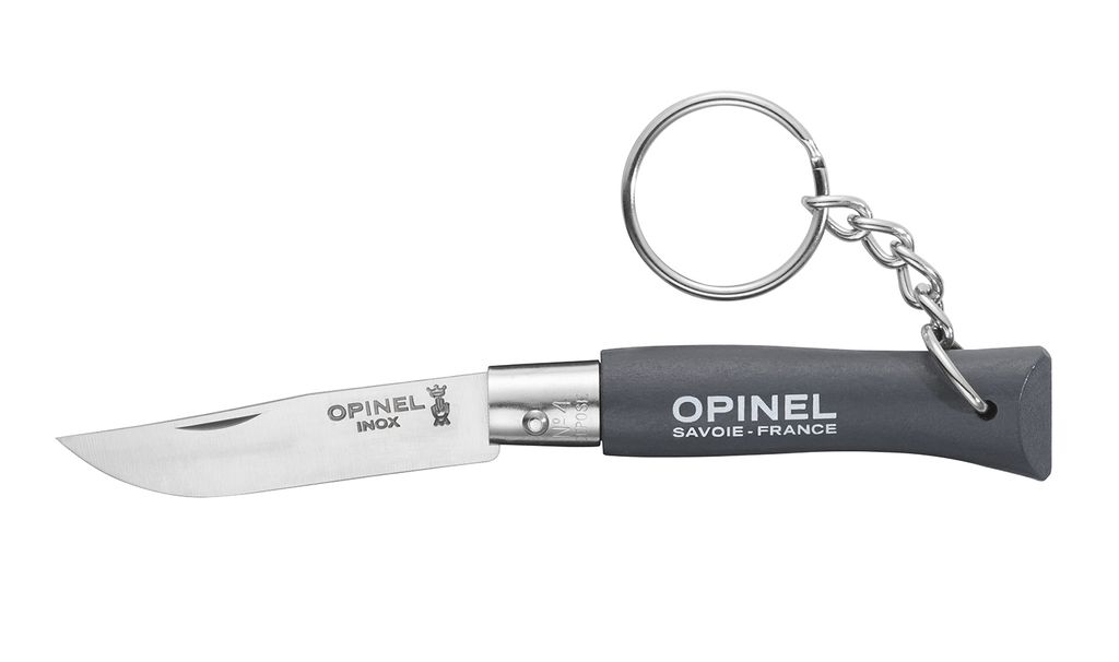 картинка Нож-брелок Opinel №4, нержавеющая сталь, серый, 002056