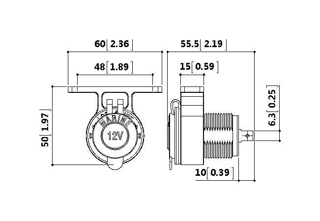 картинка Разъем прикуривателя для крепления под приборной панелью