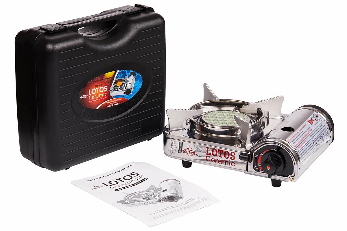 картинка Плита газовая TOURIST LOTOS CERAMIC портативная, керамическая, в кейсе