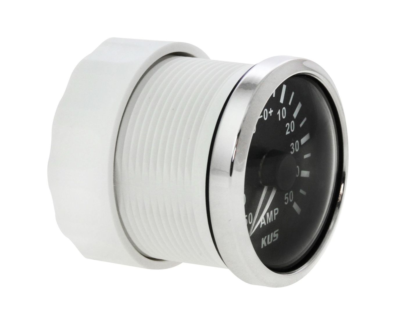 картинка Амперметр аналоговый -/+50 А, черный циферблат, нержавеющий ободок, д. 52 мм