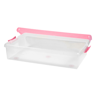 картинка Короб для хранения IRIS THIN BOX 34л, прозрачный-розовый