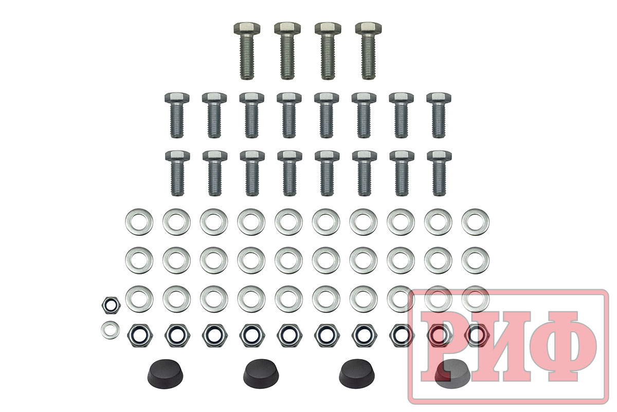 картинка Бампер задний РИФ УАЗ Буханка с фонарями, калиткой, возможностью установки фаркопа, лифт 65 мм
