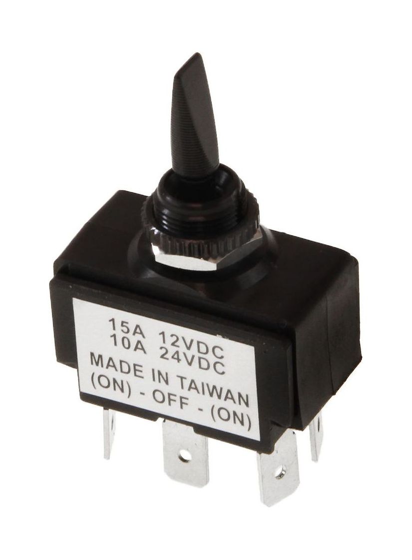 картинка Тумблер трехпозиционный (ON)-OFF-(ON) 12 В/15А 6P