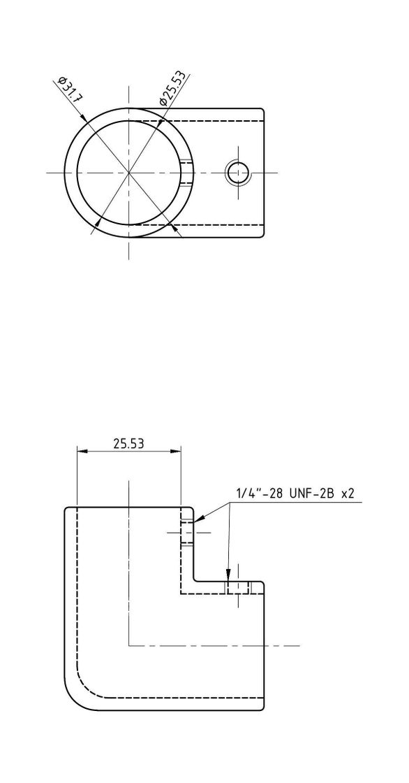 картинка Колено леера 1"(25,4 мм), 90 град