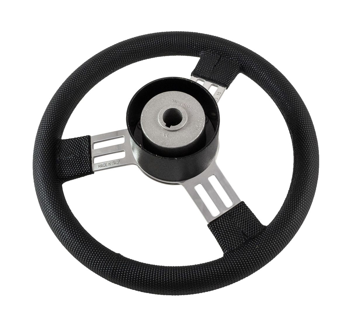 картинка Рулевое колесо PEGASO обод черный, спицы серебряные д. 300 мм