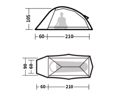 картинка Палатка Naturehike Cloud Up 1-местная, алюминиевый каркас, сверхлегкая, зеленая