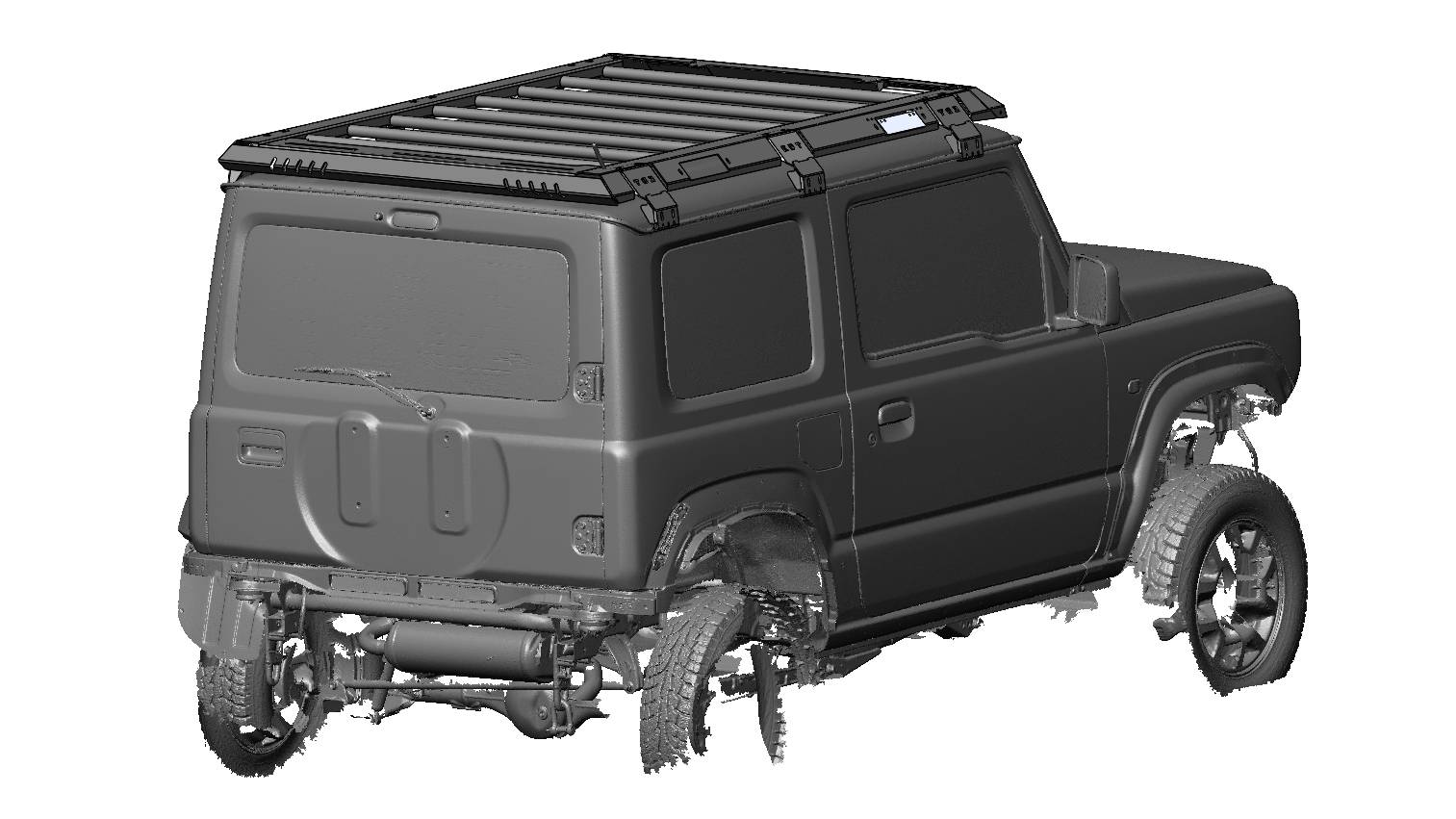 картинка Багажник Suzuki Jimny с местами под встроенную оптику алюминиевый