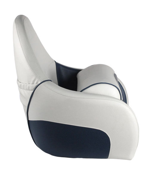 картинка Кресло OCEAN 51 мягкое, подставка, обивка белый/синий винил