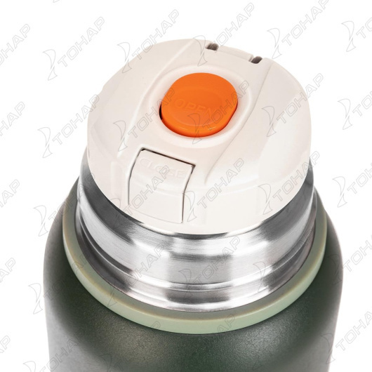 картинка Термос ТОНАР 700ML хаки (пробка-ситечко, крышка-кружка, ремешок)