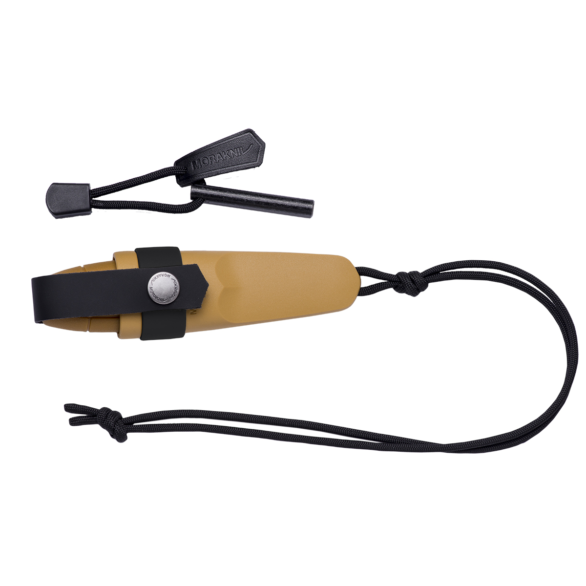 картинка Нож Morakniv Eldris, нержавеющая сталь, цвет желтый, ножны, шнурок, огниво
