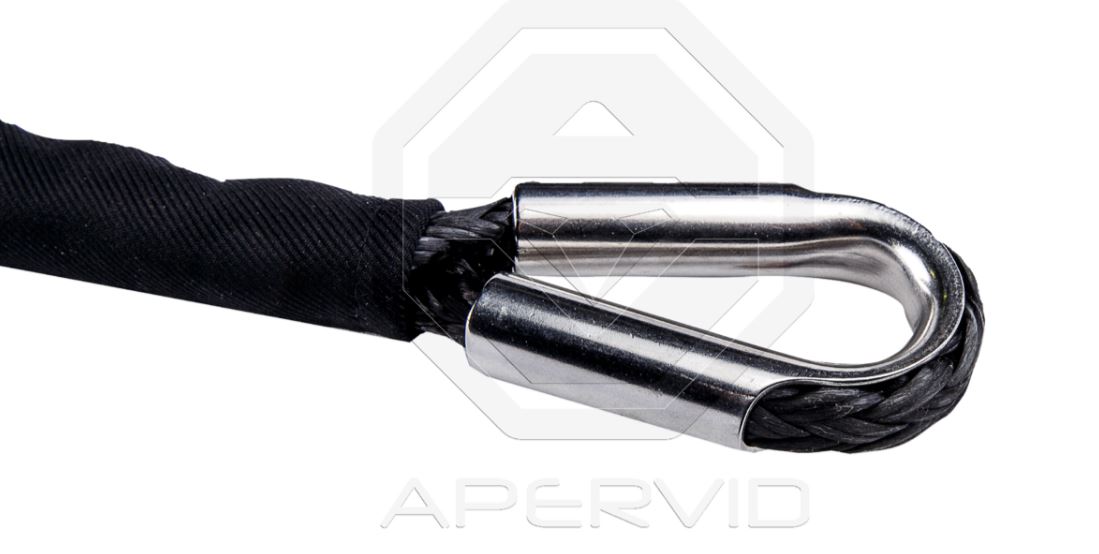 картинка Трос синтетический APERVID PROFI BLACK с коушем 11мм х 26м