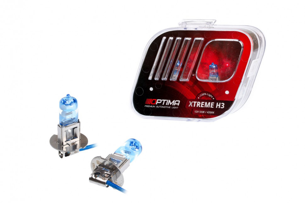 Галогенные лампы Optima Xtreme H3 +130% light 4200K, 12V, 55W