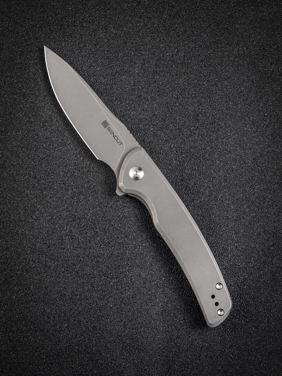 картинка Складной нож SENCUT Tynan 10Cr15CoMoV Steel Gray Stonewashed Handle Stainless Gray