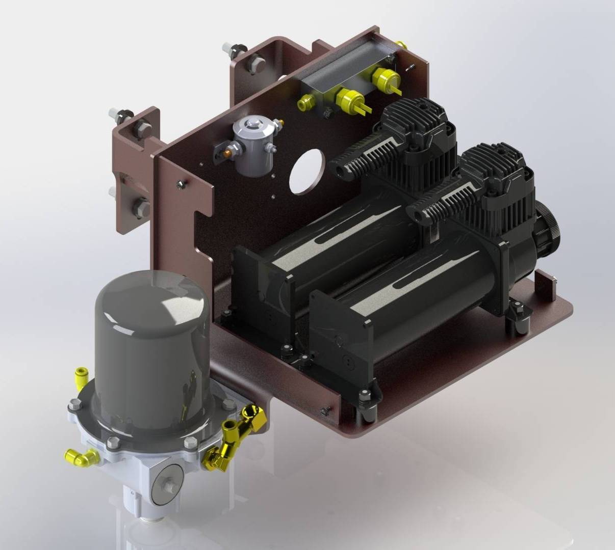 картинка Механическая система самовыравнивания подвески с двумя компрессорами (4-рычажная подвеска)