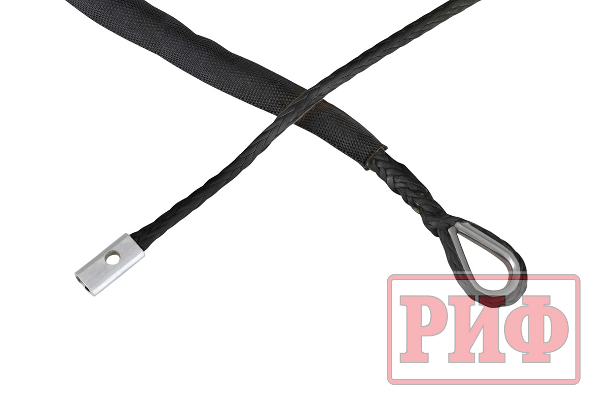 картинка Трос для лебёдки синтетический РИФ 6 мм/15 м, черный
