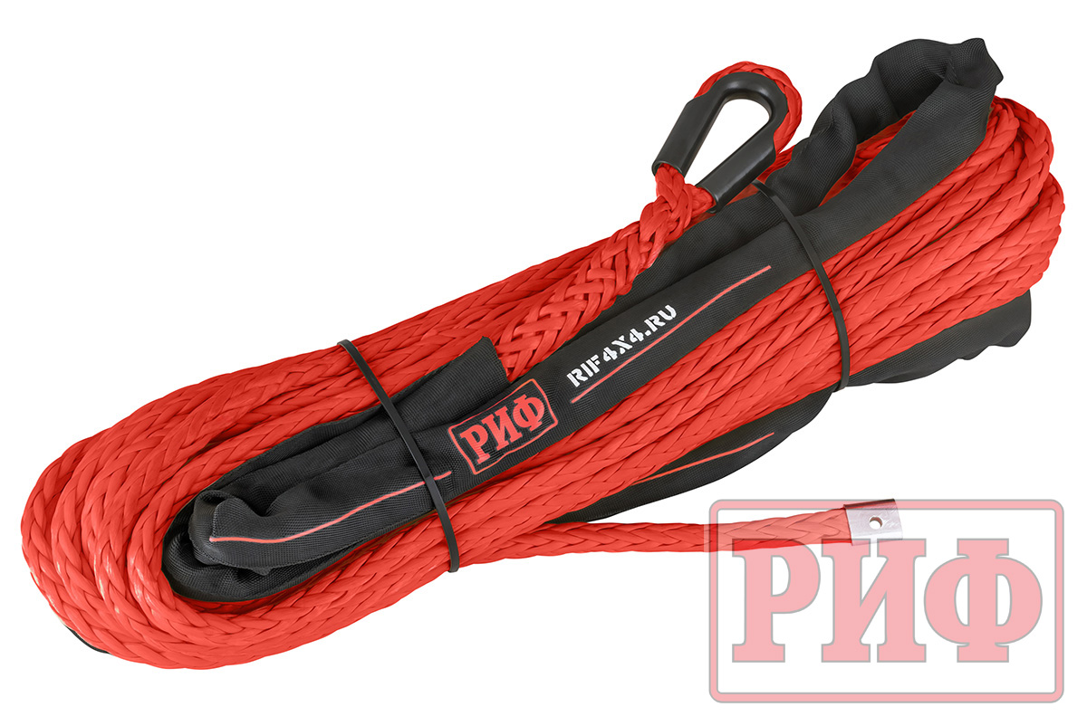 картинка Трос для лебёдки синтетический РИФ 12 мм/26 м, красный