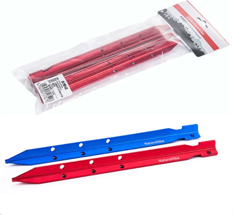 картинка Колышек для палатки Naturehike алюминий, 25 см, комплект 4 шт, красный