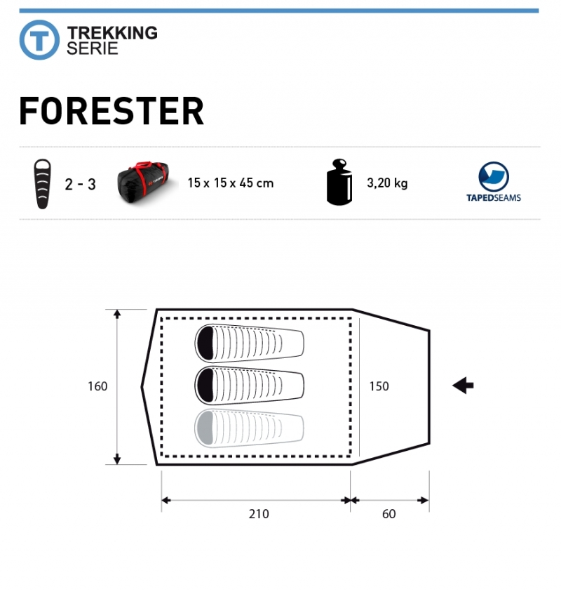картинка Палатка Trimm Trekking FORESTER, песочный 2+1