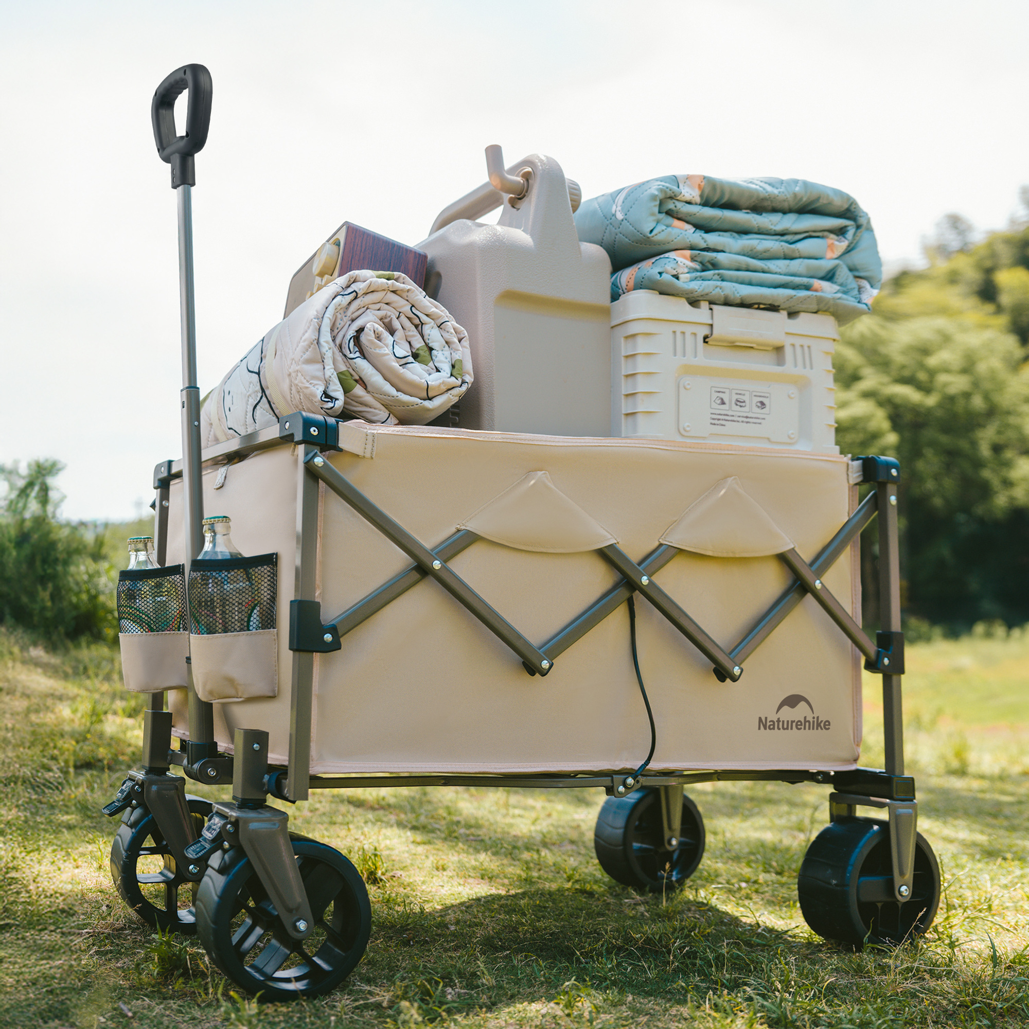 картинка Тележка туристическая Naturehike Light 88х46х93 см, 100 л, коричневая