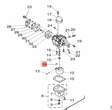 картинка Стопор поплавка карбюратора Yamaha 4-5 (PREMARINE)