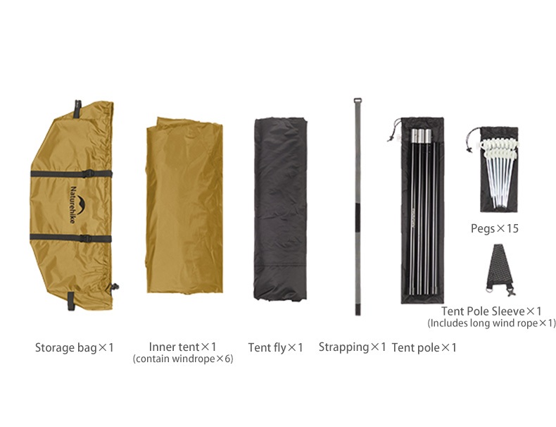 картинка Палатка Naturehike Pyramid, 2-местная, бежевая