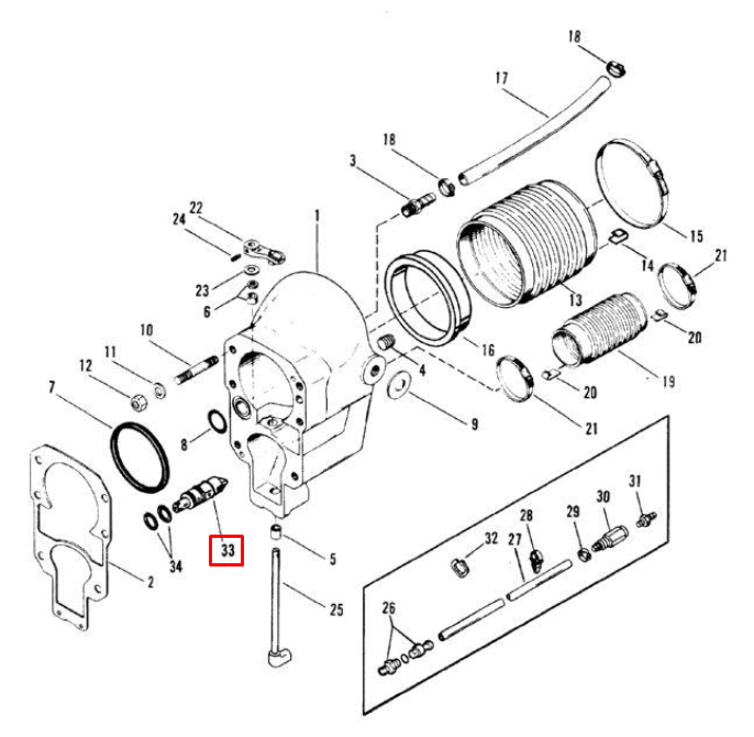 картинка Клапан масляного канала пластиковый VALVE ASSEMBLY (Quicksilver)