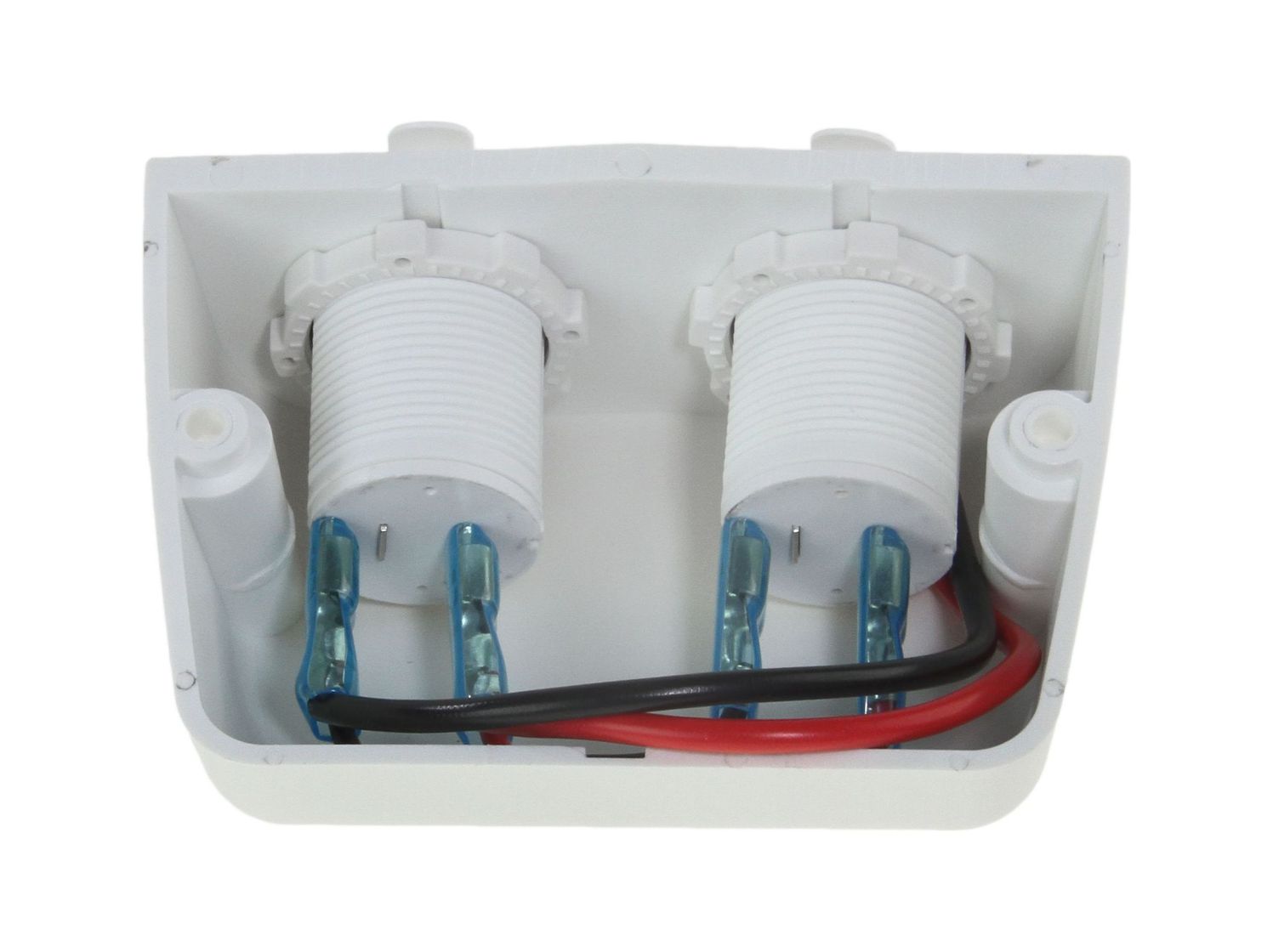 картинка Разъем прикуривателя двойной для крепления на приборной панели, белый