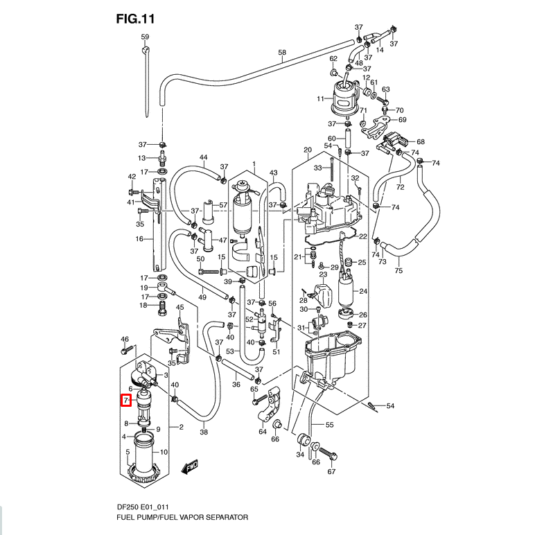 Фильтр топливный Suzuki DF200-300 (вставка сменная) (Osaka)