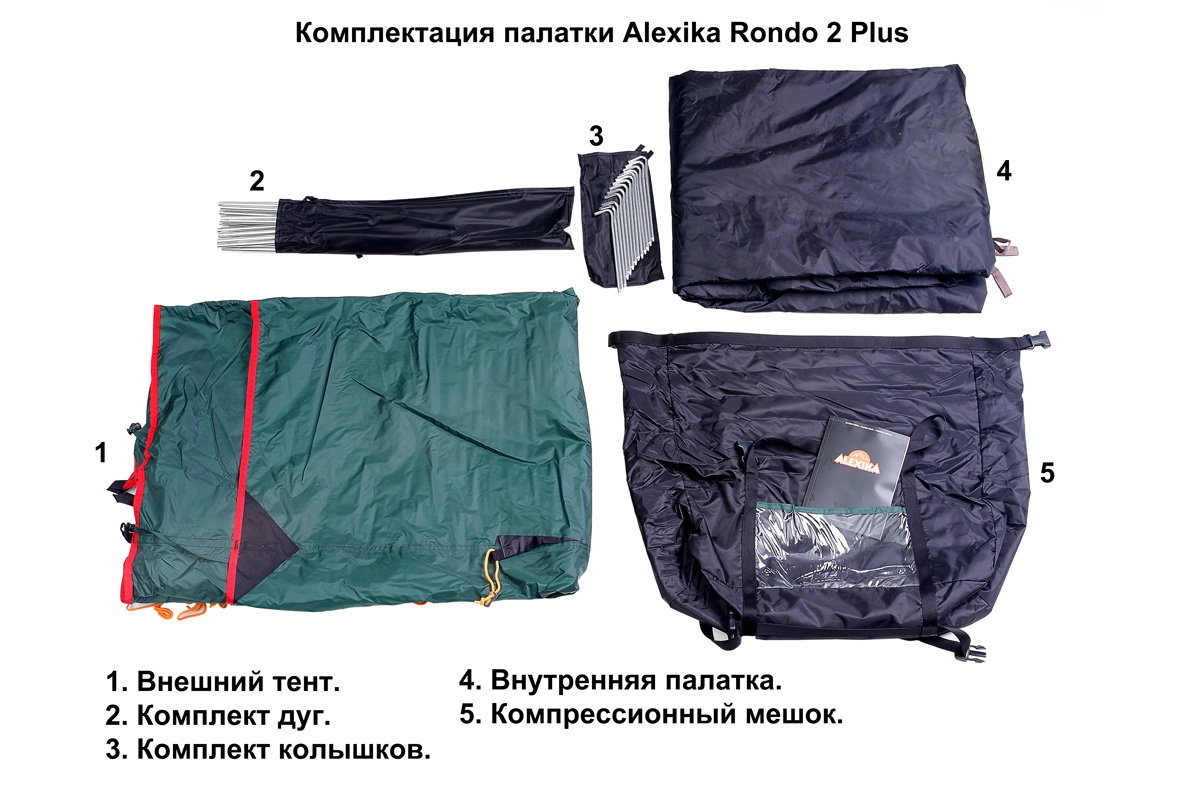 картинка Палатка Alexika RONDO 2 Plus, 340x210x100 см. Зеленый
