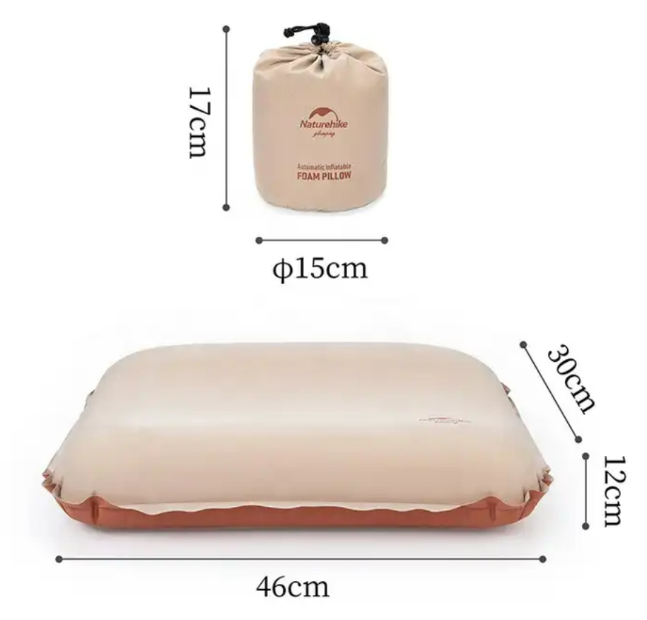 картинка Подушка самонадувающаяся Naturehike 46x30x17см, бежевая